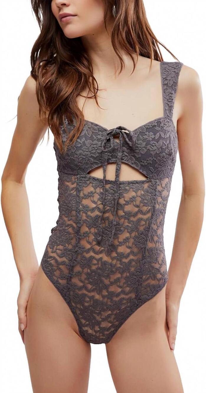 NEW FREE PEOPLE strike-a-pose bodysuit in volcanic glass